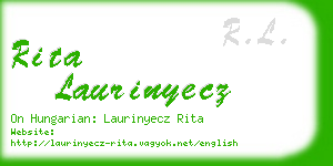 rita laurinyecz business card